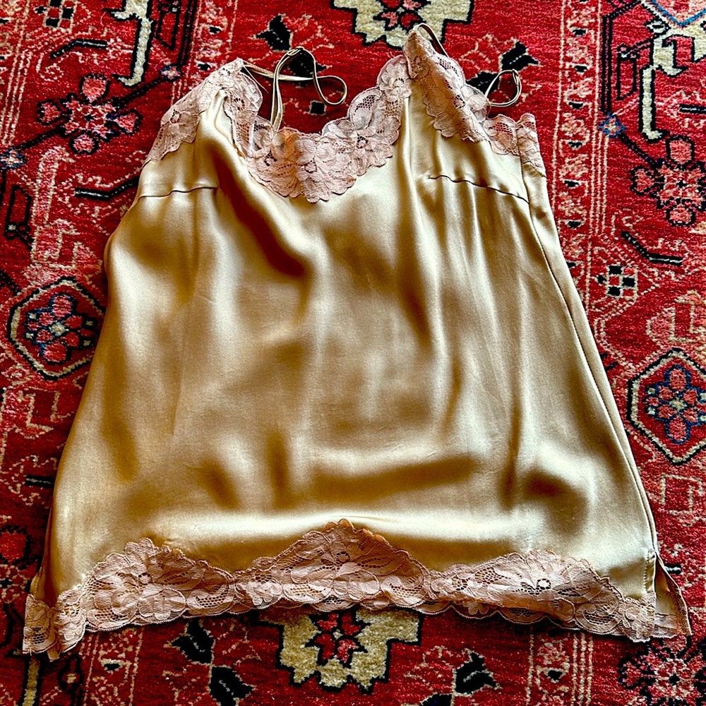 Gold hawk medium golden light brown silk camisole
